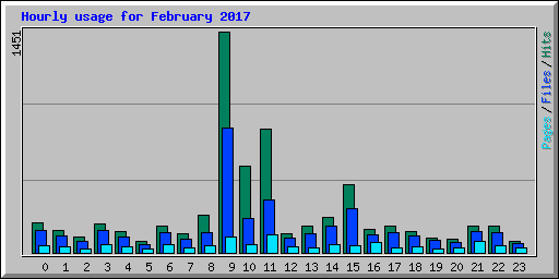 Hourly usage for February 2017