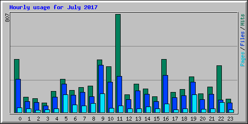 Hourly usage for July 2017