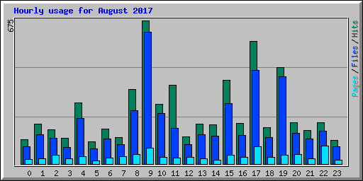 Hourly usage for August 2017